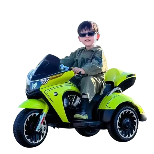 Dětská elektrická tříkolová motorka na klíček s plastovým sedadlem, 120x69x50 cm, nosnost 50 kg, pro děti 3–12 let zelená