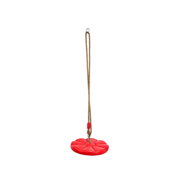 Dětská houpačka s kotoučem průměr 27 cm PP/PE nastavitelná výška 90-170 cm pro zahradu a venkovní hraní červená