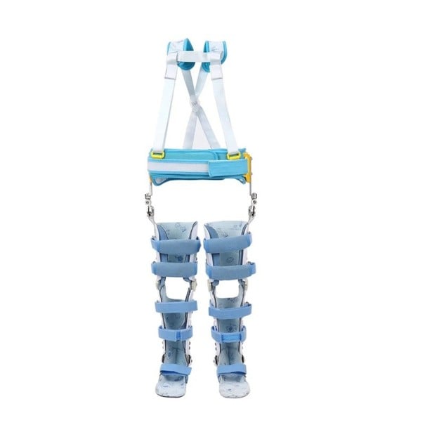 Dětská Kloubová Ortéza Na Nohy Nastavitelná Podpora Kyčlí Kolen a Kotníků Pro Podporu Vazů 45 cm Modro-bílá Pro Rehabilitaci 1