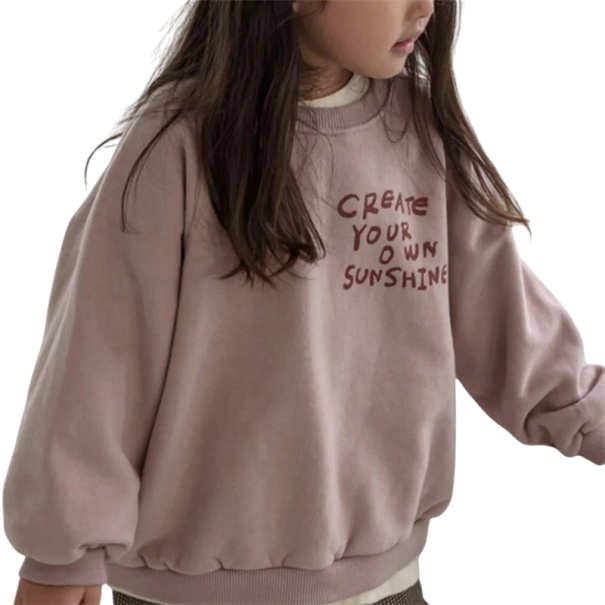 Dětská mikina Create Your Own Sunshine Unisex streetwear styl Bavlna a polyester Výstřih do O Jednobarevný svetr pro chlapce i dívky růžová 6