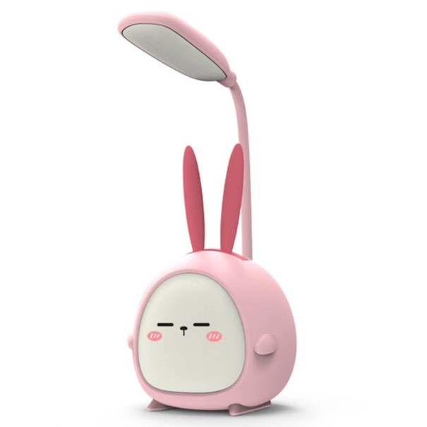 Dětská stolní lampa ve tvaru králíka růžová