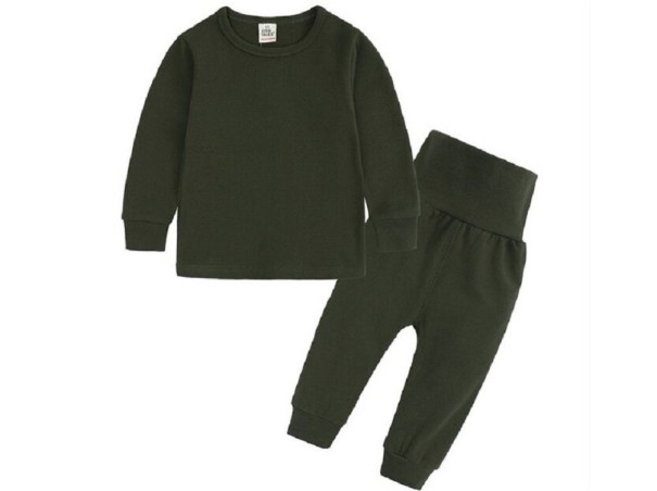 Detská tepláková súprava L1219 armádny zelená 12-24 mesiacov