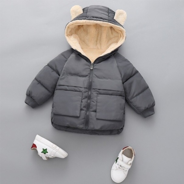 Detská zimná bunda L2016 tmavo sivá 12-24 mesiacov