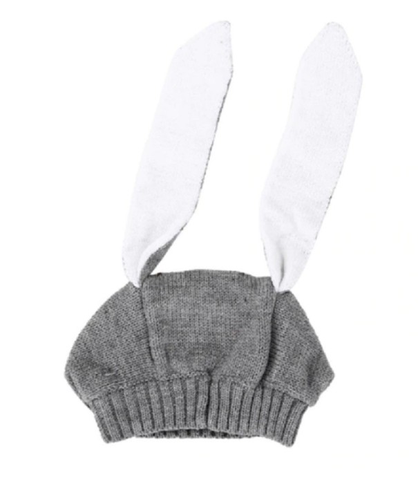 Detská zimná čiapka s králičím uškami J1871 sivá