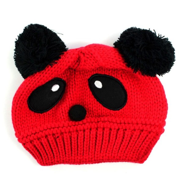Dětská zimní čepice Panda J863 červená
