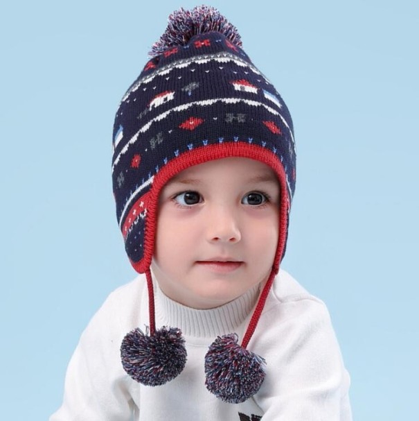 Dětská zimní čepice přes uši A492 4-8 let 7
