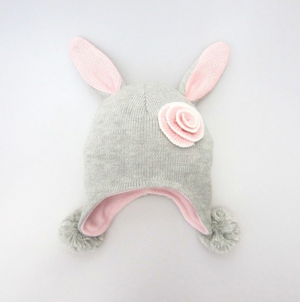Dětská zimní čepice s králičíma ušima A474 1-2 roky