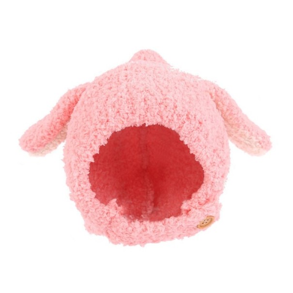 Dětská zimní čepice s ušima Bunny růžová