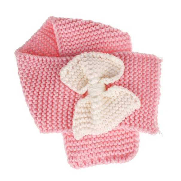 Dětská zimní pletená šála s mašlí J2476 růžová