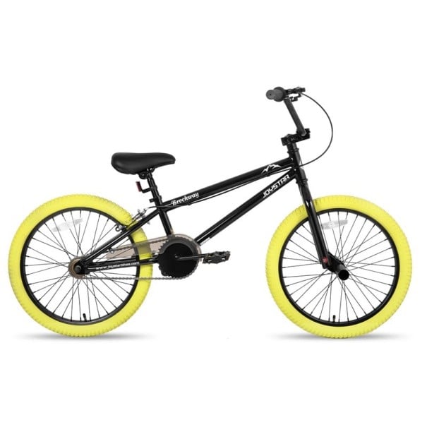 Dětské BMX kolo s ocelovým rámem a otočným systémem řízení, 20 palců, kotoučové brzdy, pro chlapce a dívky 6–14 let žlutá