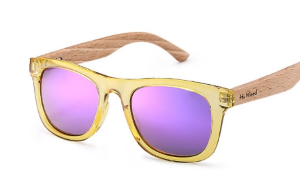 Dětské dřevěné sluneční brýle J1873 fialová