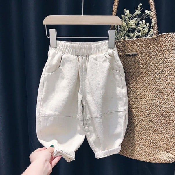 Detské džínsy L2279 krémová 5