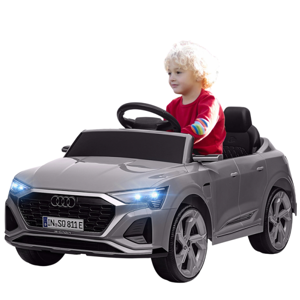 Dětské elektrické auto Audi Q8 e-tron Sportback s dálkovým ovládáním 98×49,5×43 cm 12V baterie 2 motory pro jízdu dětí šedá