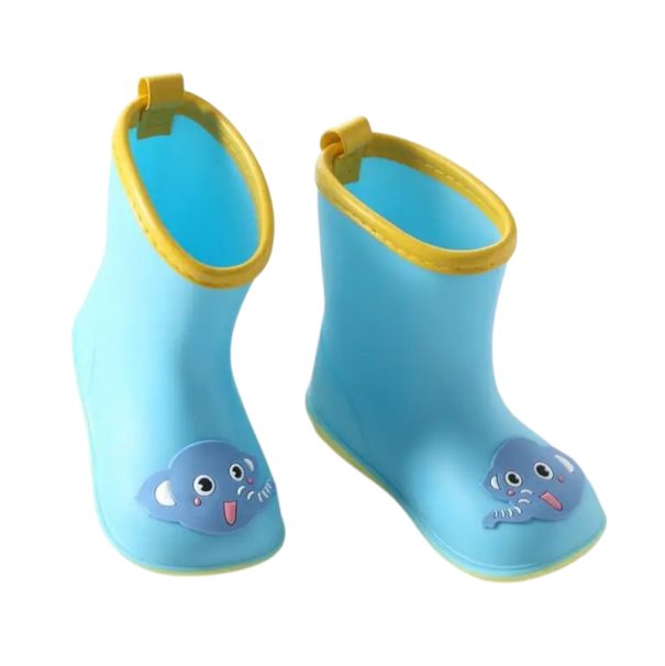 Dětské holínky unisex Nízká holeň a poutko na patě 3D aplikace na špičce Svršek z PVC Bavlněná podšívka Nazouvací boty do deště modrá 13
