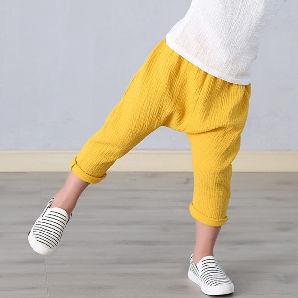Dětské kalhoty L2238 žlutá 4