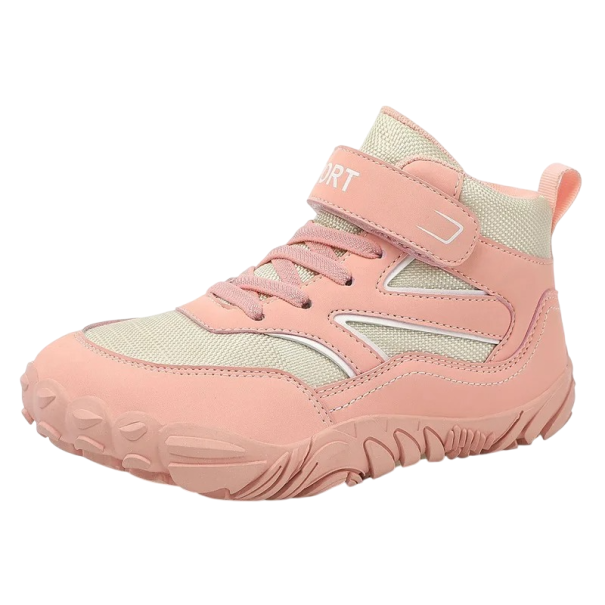 Dětské kotníkové boty unisex Suchý zip a šněrování Prodyšná síťovina Pryžová profilovaná podrážka Poutko na patě Na ven i do školy růžová 31