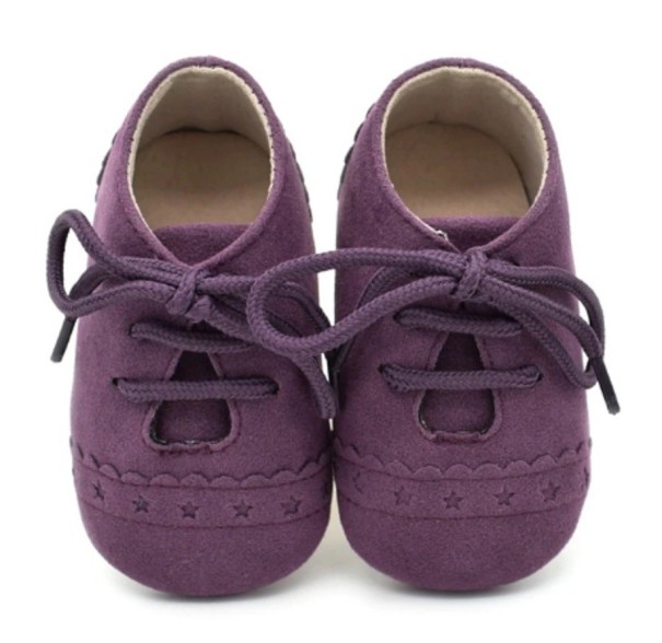 Dětské kožené boty A428 fialová 6-12 měsíců