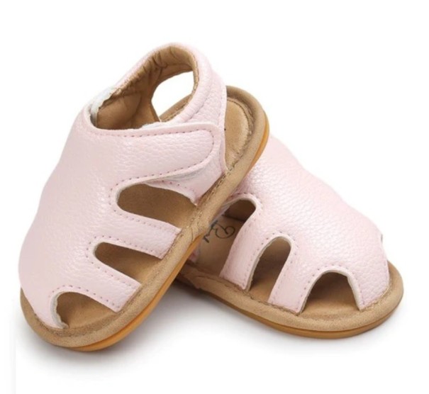 Detské kožené sandále ružová 0-6 mesiacov