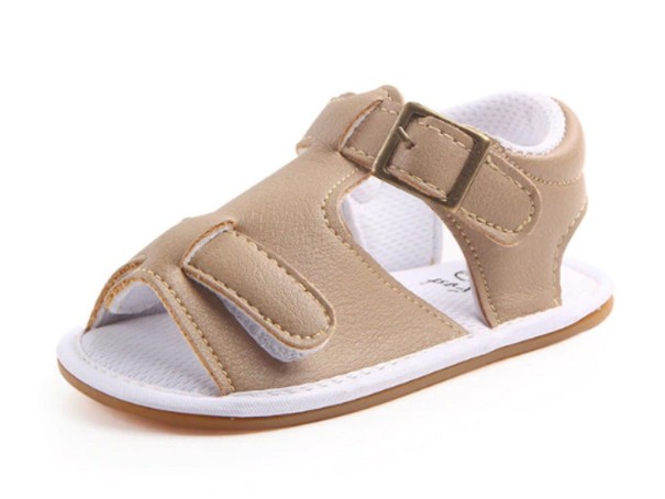 Dětské kožené sandály khaki 0-6 měsíců