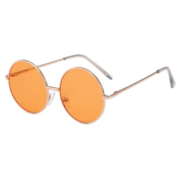 Dětské kulaté sluneční brýle 122 x 50 mm Kovový rám Stylové retro brýle pro děti Lehký kovový rám Letní brýle na výlety hřiště a dovolenou oranžová