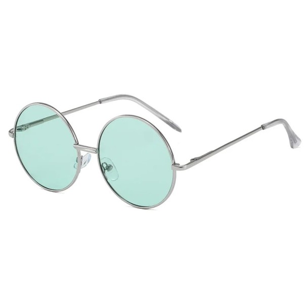 Dětské kulaté sluneční brýle 122 x 50 mm Kovový rám Stylové retro brýle pro děti Lehký kovový rám Letní brýle na výlety hřiště a dovolenou zelená