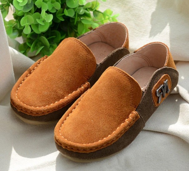 Dětské mokasíny A2475 světle hnědá 33,5