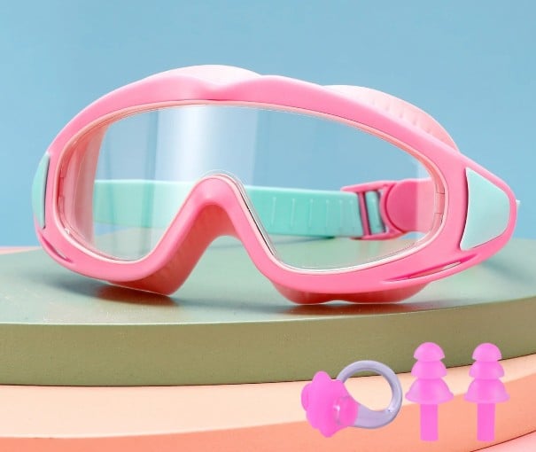 Dětské plavecké brýle 16 × 6,5 cm Plast a silikon Pohodlné vodotěsné brýle na plavání do bazénu pro děti růžová