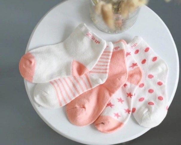 Detské ponožky - 5 párov A1494 marhuľová 12-24 mesiacov