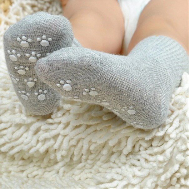 Dětské protiskluzové ponožky A1495 šedá 0-1 rok