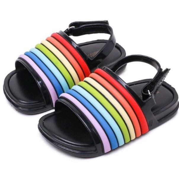 Dětské proužkované sandály černá 20,5