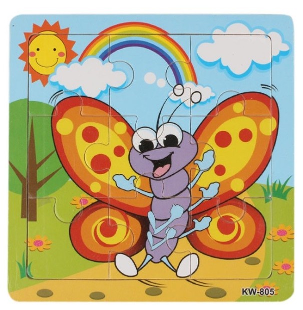 Detské puzzle - Zvieratká motýľ