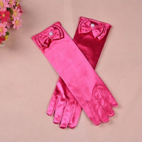 Detské saténové rukavice dlhé 10