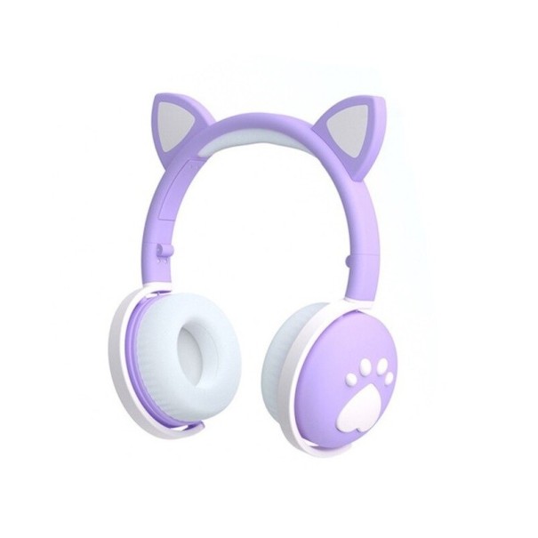 Detské slúchadlá s ušami C1193 svetlo fialová