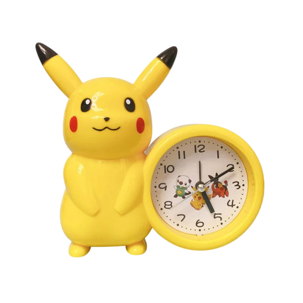 Detské stolné hodiny Pikachu 14 x 14,5 cm Roztomilé hodiny Pokémon Dekorácia do izbičky Žlté hodiny pre deti Nočný stolík 1