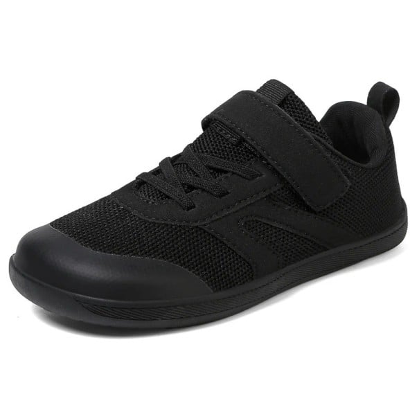 Dětské tenisky unisex Nízký střih Tkaničky i pásek na suchý zip Prodyšná síťovina Krytá špička Zadní poutko Pryžová podešev Na celý rok černá 25