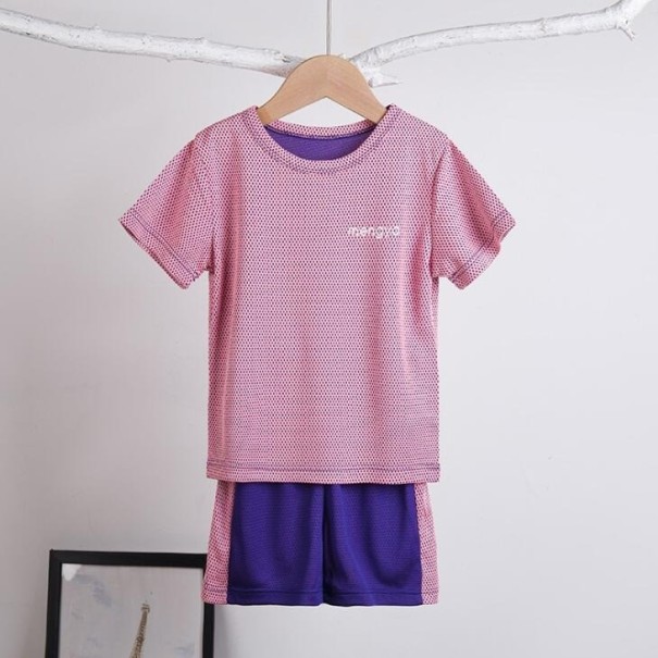 Dětské tričko a kraťasy B1476 fialová 4