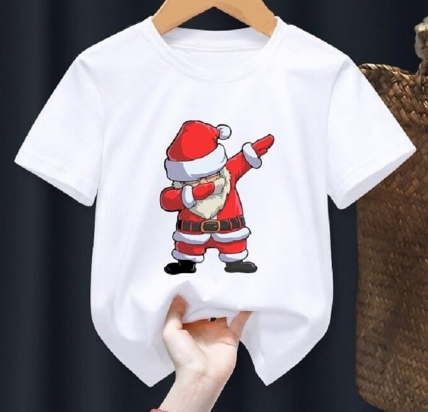 Detské tričko so Santa Clausom T2504 biela 8