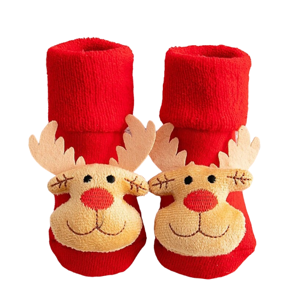 Dětské vánoční protiskluzové ponožky se sobem 2-3 roky 2