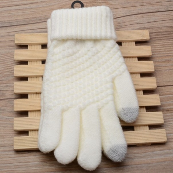 Dětské zimní rukavice na dotykový displej bílá