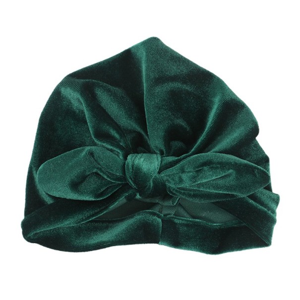 Detský čiapka s mašľou A1 tmavo zelená