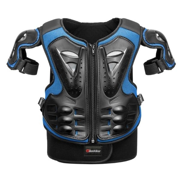 Dětský motocyklový chránič těla vesta ochranné vybavení cca 47 × 32 cm ergonomické provedení pro jízdu na motorce modrá