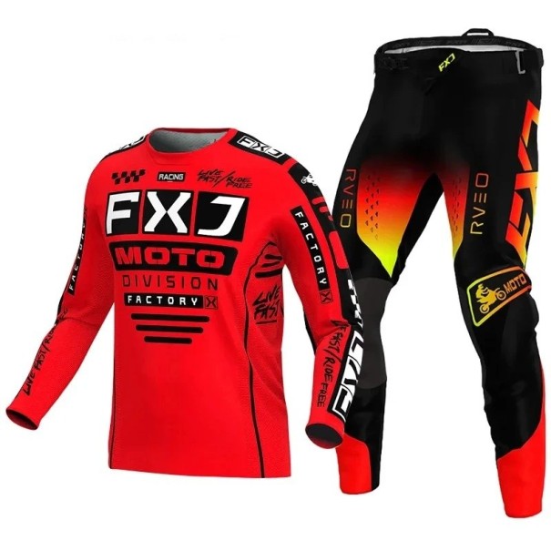 Dětský motokrosový set dres a kalhoty Unisex střih Dlouhý rukáv Polyester a nylon Červený s černým potiskem Na motokros a jízdu na motorce 6