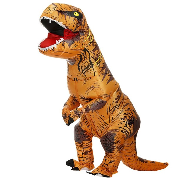 Dětský nafukovací T-Rex kostým hnědá