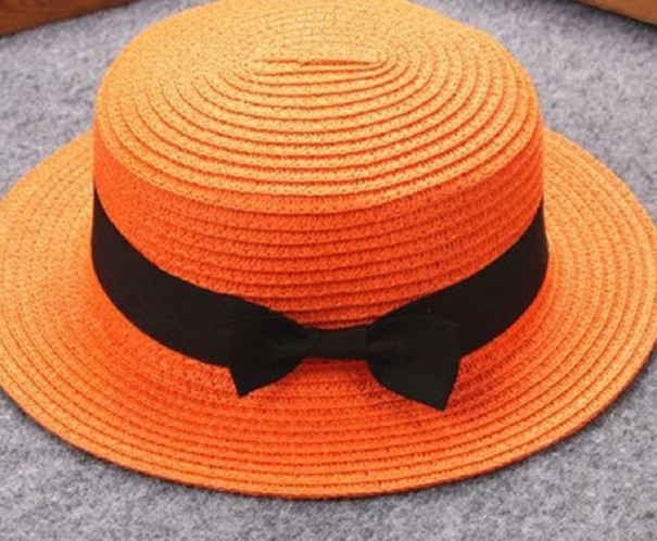 Dětský slaměný klobouk A455 oranžová