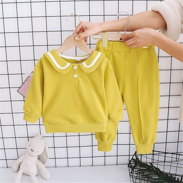 Detský sveter a nohavice L1356 tmavo žltá 18-24 mesiacov