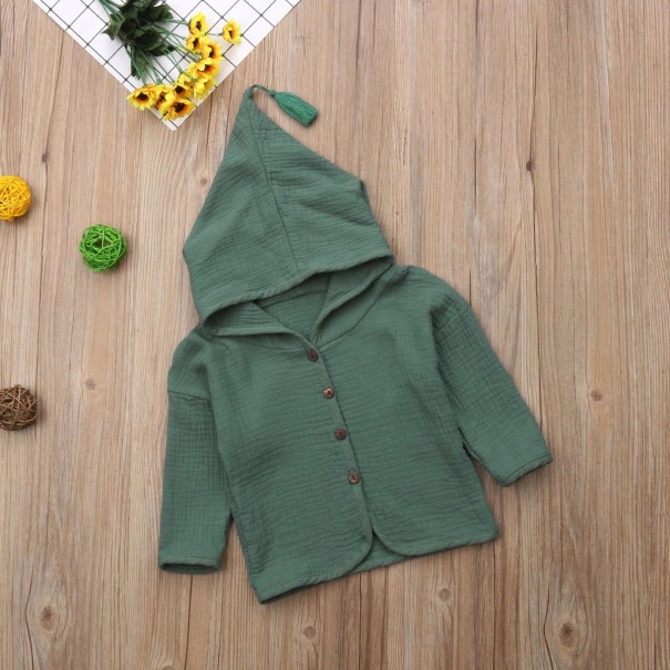 Detský sveter na gombíky L571 tmavo zelená 2