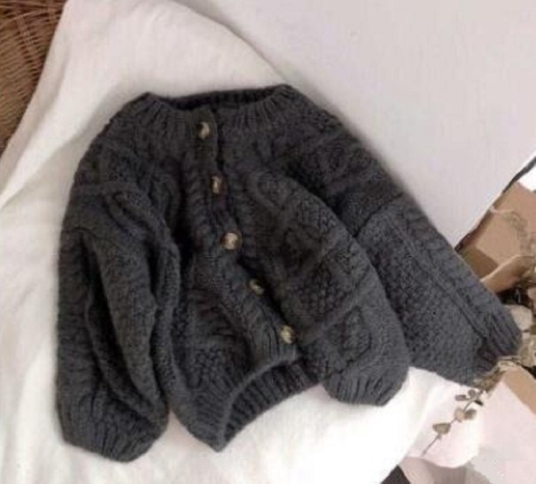 Detský sveter na gombíky L609 tmavo sivá 5