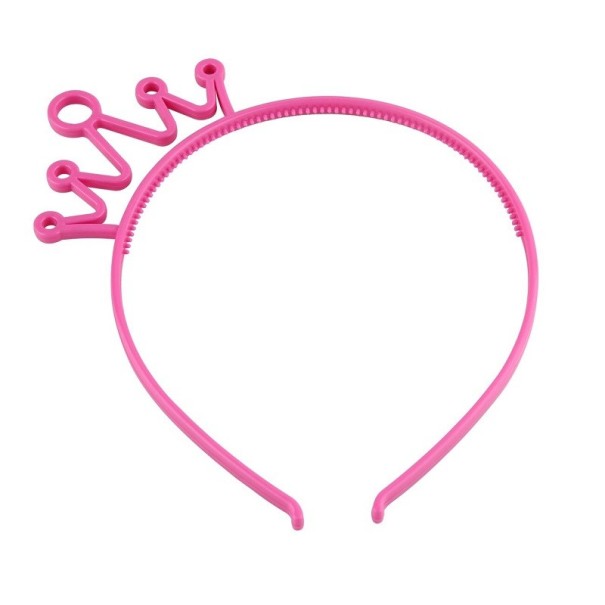 Diadema de fiesta con corona 2 uds. rosa oscuro