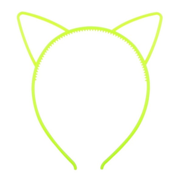 Diadema de fiesta luminosa con orejas de gato 2 uds. amarillo