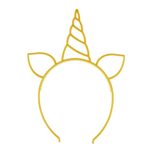 Diadema de fiesta luminosa unicornio 2 uds. amarillo